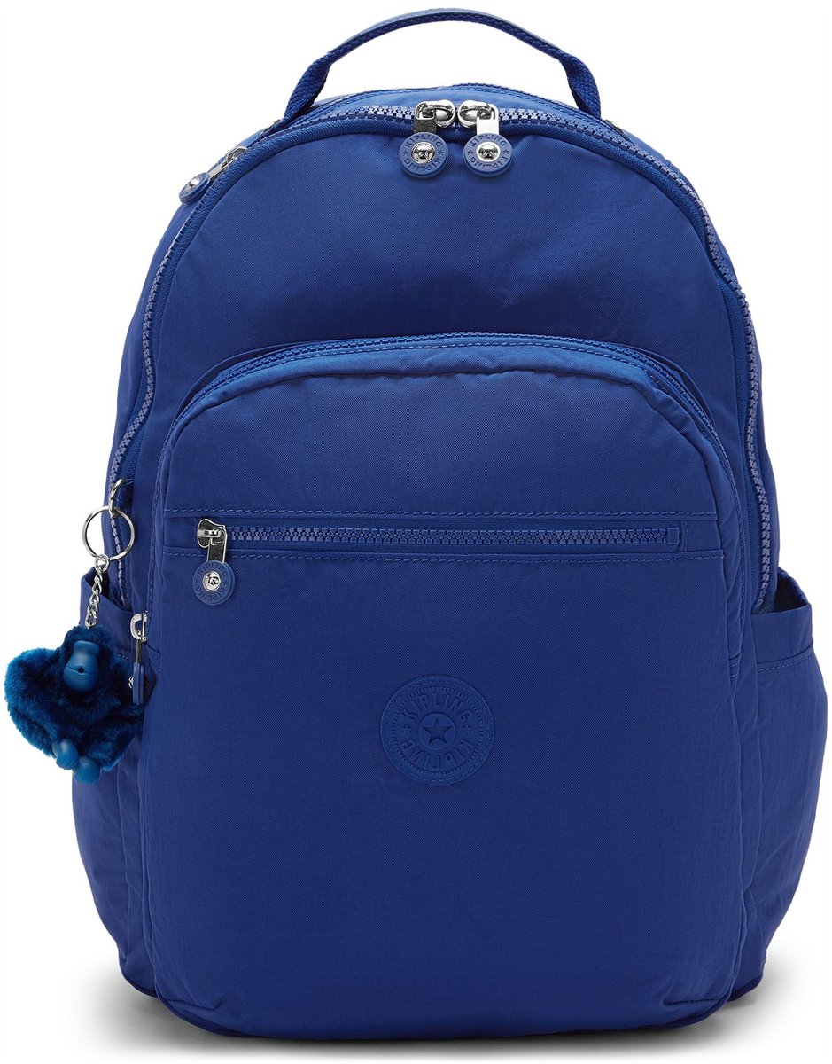 kipling rugzak met laptopvak Seoul Backpack 27L Blazing Blue blauw