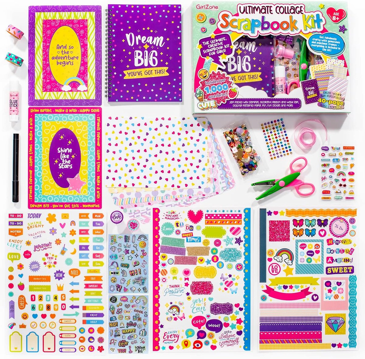 SnelShoppen - Ultieme collage-plakboekset voor kinderen, fotoalbum met 40 pagina's, stickers en meer, creatieve activiteit, cadeau-idee voor feest en