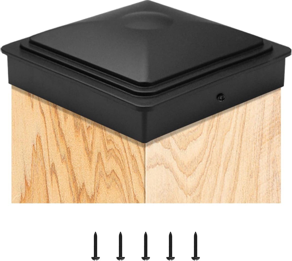 SnelShoppen - Fence Pole Hoods 7 x 7 cm - 5 Stuks - Beschermende Plastic Caps voor Houten Palen - Waterdicht, Rotbestendig en UV-Bestendig - Perfect v
