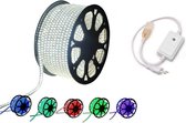 RGB lichtslang met afstandsbediening - 5 meter | 230V AC - 7W - 60 LED's/m | waterdicht IP65