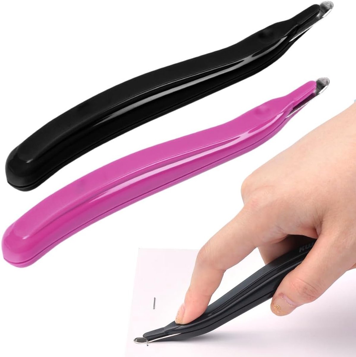 SnelShoppen - LQI Magnetische Nietjes Verwijderaar Set van 2 met RVS Punt, Ergonomische Handgreep, Ideaal voor Kantoor en Thuisgebruik
