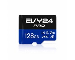Evy24 Micro SD Kaart 128GB Pro - A1 U3 V30 Class 10 - Hoge Snelheid 160MB/s - Geschikt voor 4K Video, Smartphone, Camera, Drone en Nintendo Switch - Met Adapter