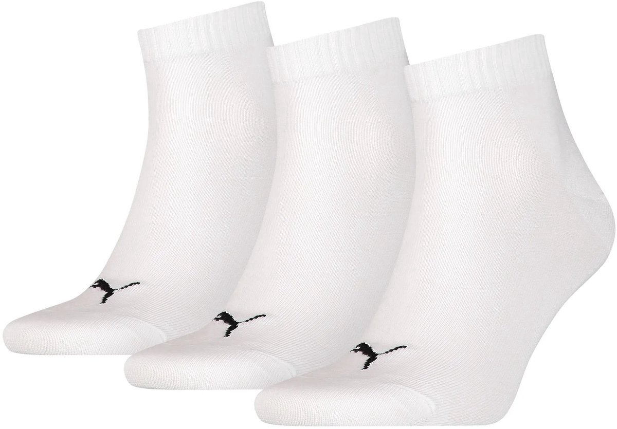Puma Unisex Quarter Plain Enkelsokken 18 Pack Wit