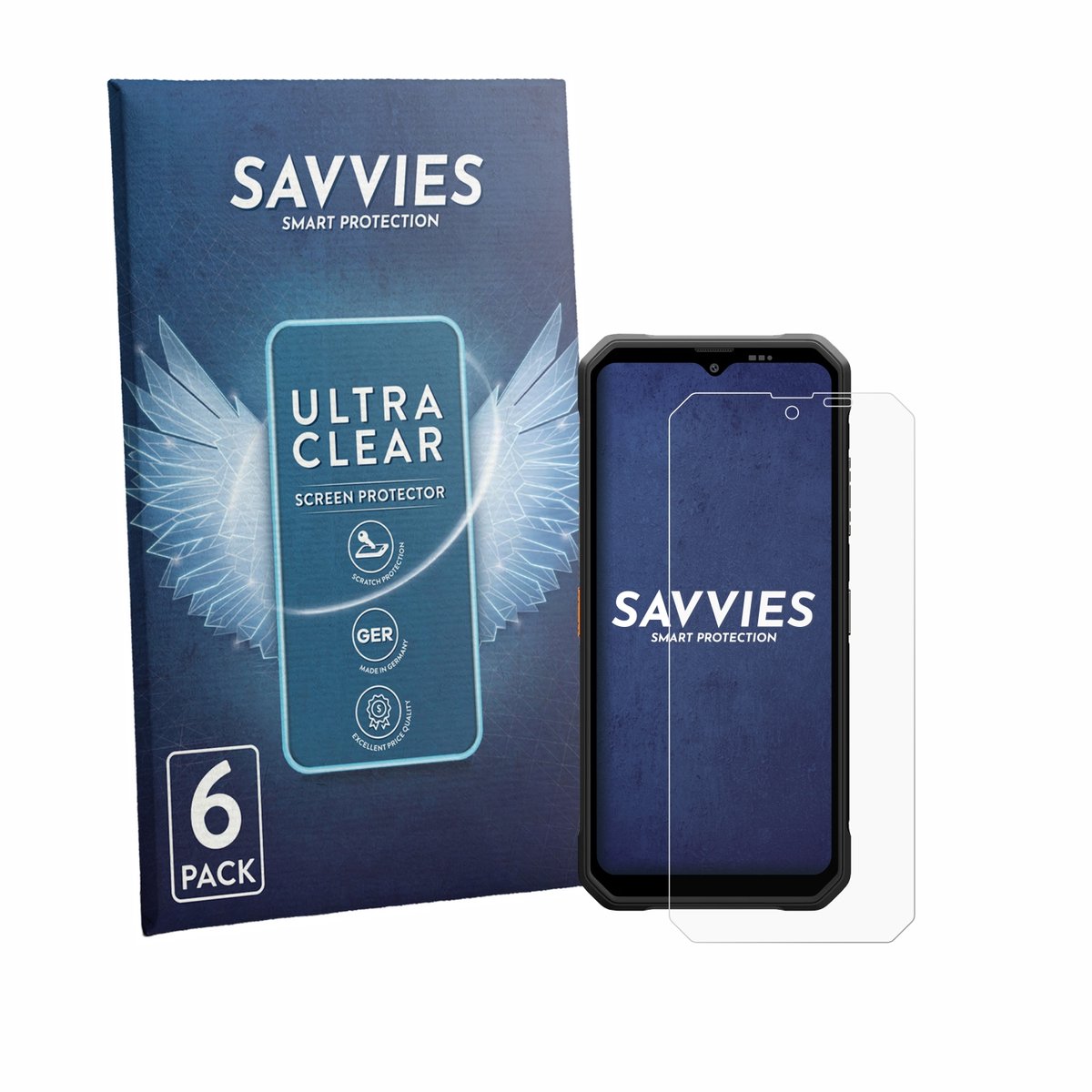 Savvies - Screenprotector voor Blackview Fort 2 - Folie Beschermfolie transparant 6 Stuks
