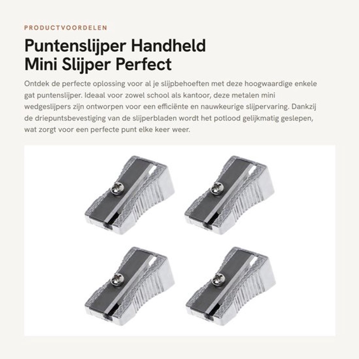 Puntenslijper 4 Stuks - Aluminiumlegering - Handheld - Lichtgewicht - School/Kantoor - Duurzaam en Precisie - Slijper