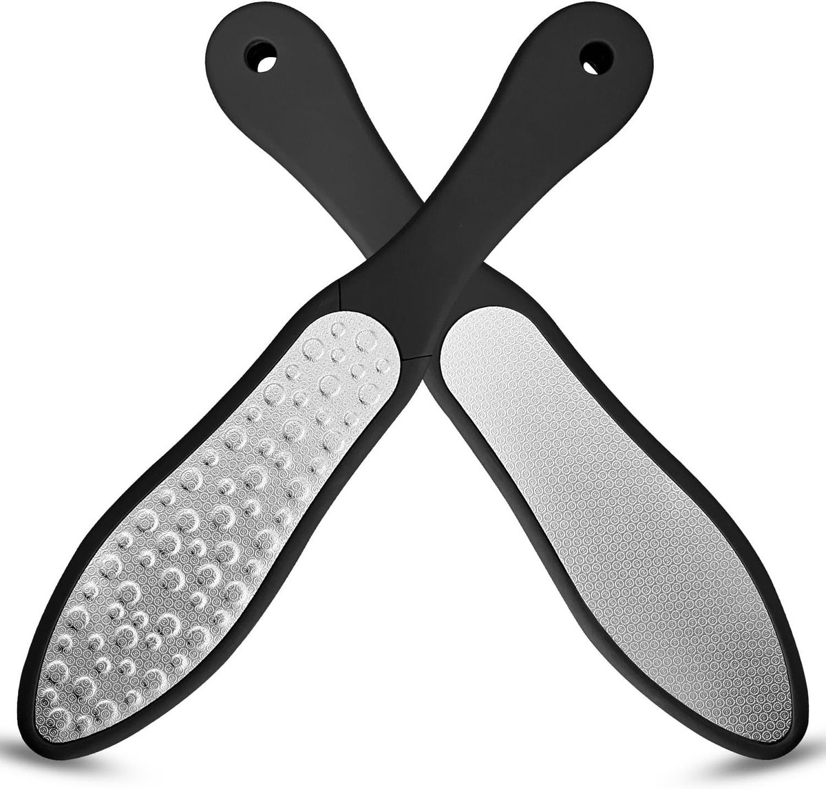 Voetvijl voor Eeltverwijdering | RVS Voetvijl met Grof en Fijn Schuurvlak | Eelt en Dode Huid Verwijderaar voor Zachte Voeten | Ideaal voor Droge en Nat Voeten | Zwart | 1 Stuk