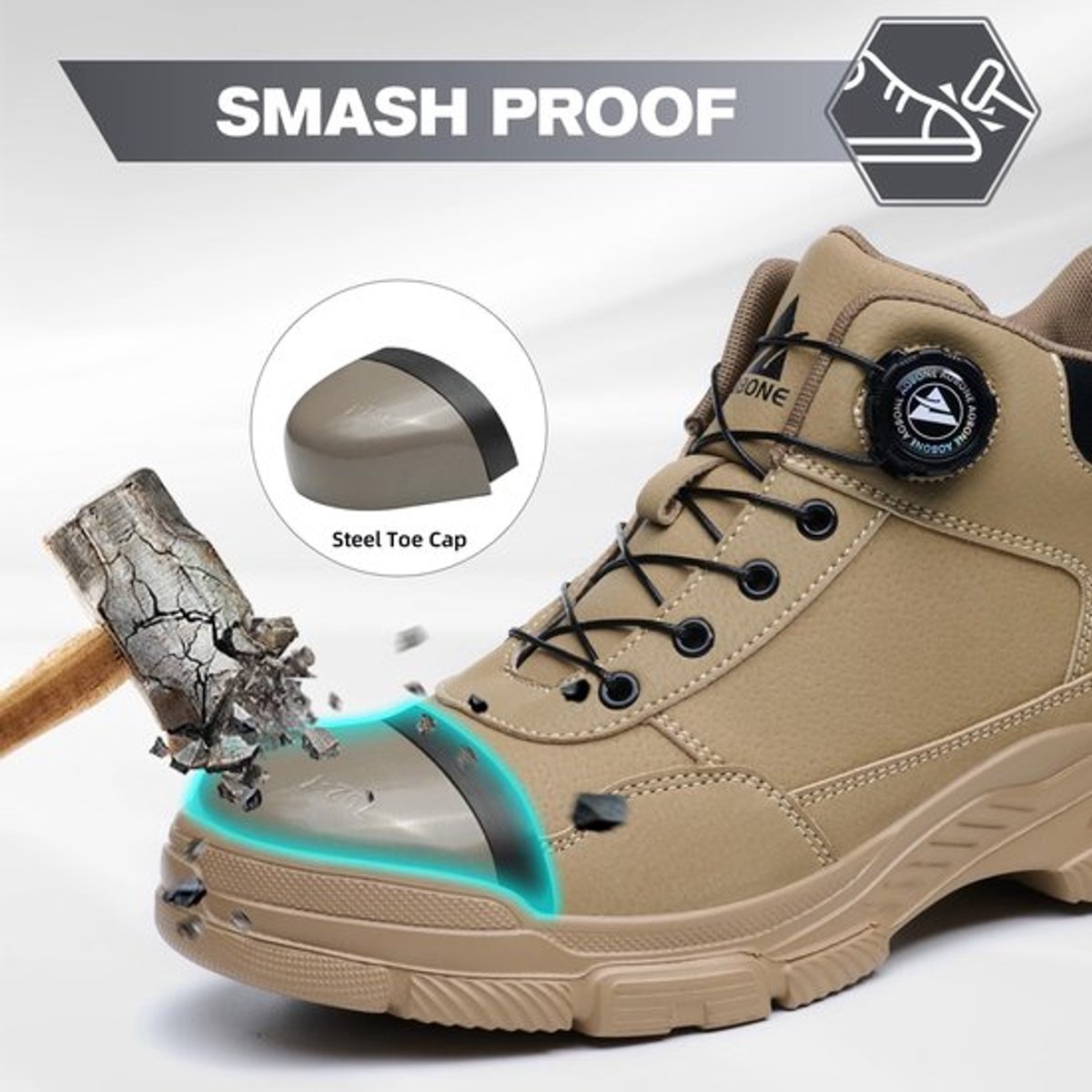 Veiligheidsschoenen Hoog Antislip - Werkschoenen Dames/Heren - Lichtgewicht - Stalen Neus - Spatwaterdicht - Ademend Mesh