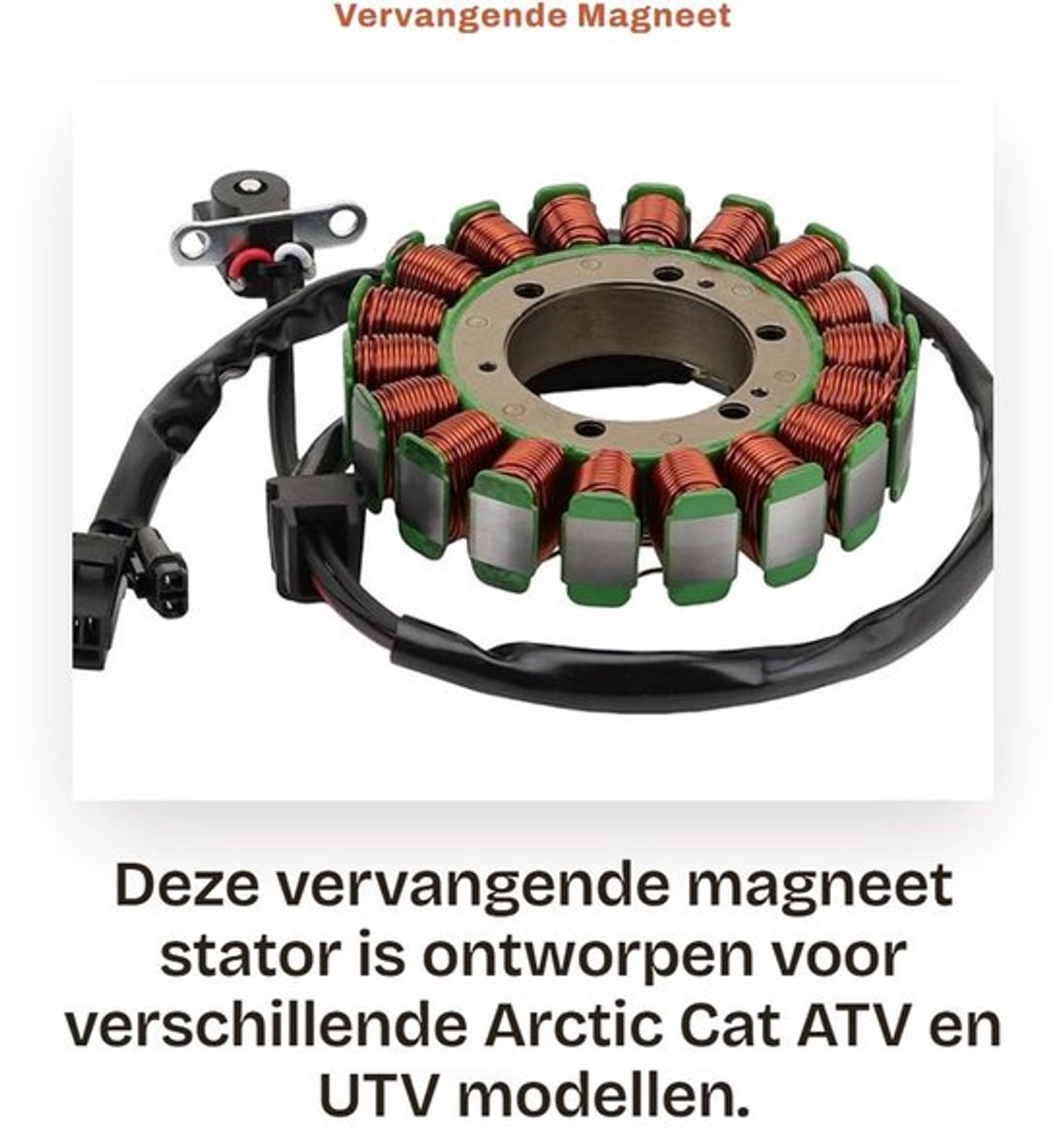 Magneet Stator Vervanging - 18 Spoel - Binnendiameter 54mm - Buitendiameter 126mm - Hoogte 17mm - Compatibel met Arctic Cat