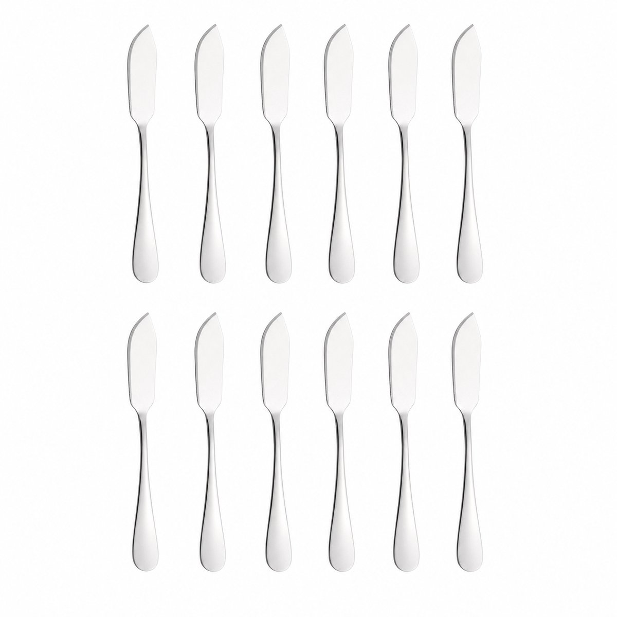 Botermesjes set - 12 stuks - Tapas - RVS - Botermes - Smeermes - Zilver