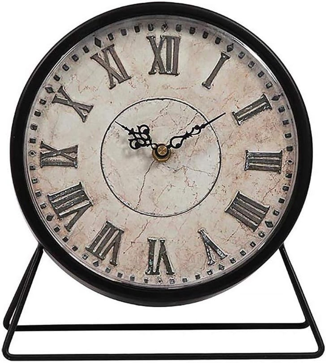 Zwarte Tafel Klok Stille Niet Ticking 9 Inch Analoge Metalen Bureau Klok Klassieke Retro Woonkamer Slaapkamer Kantoor Mantle Stukken Gift