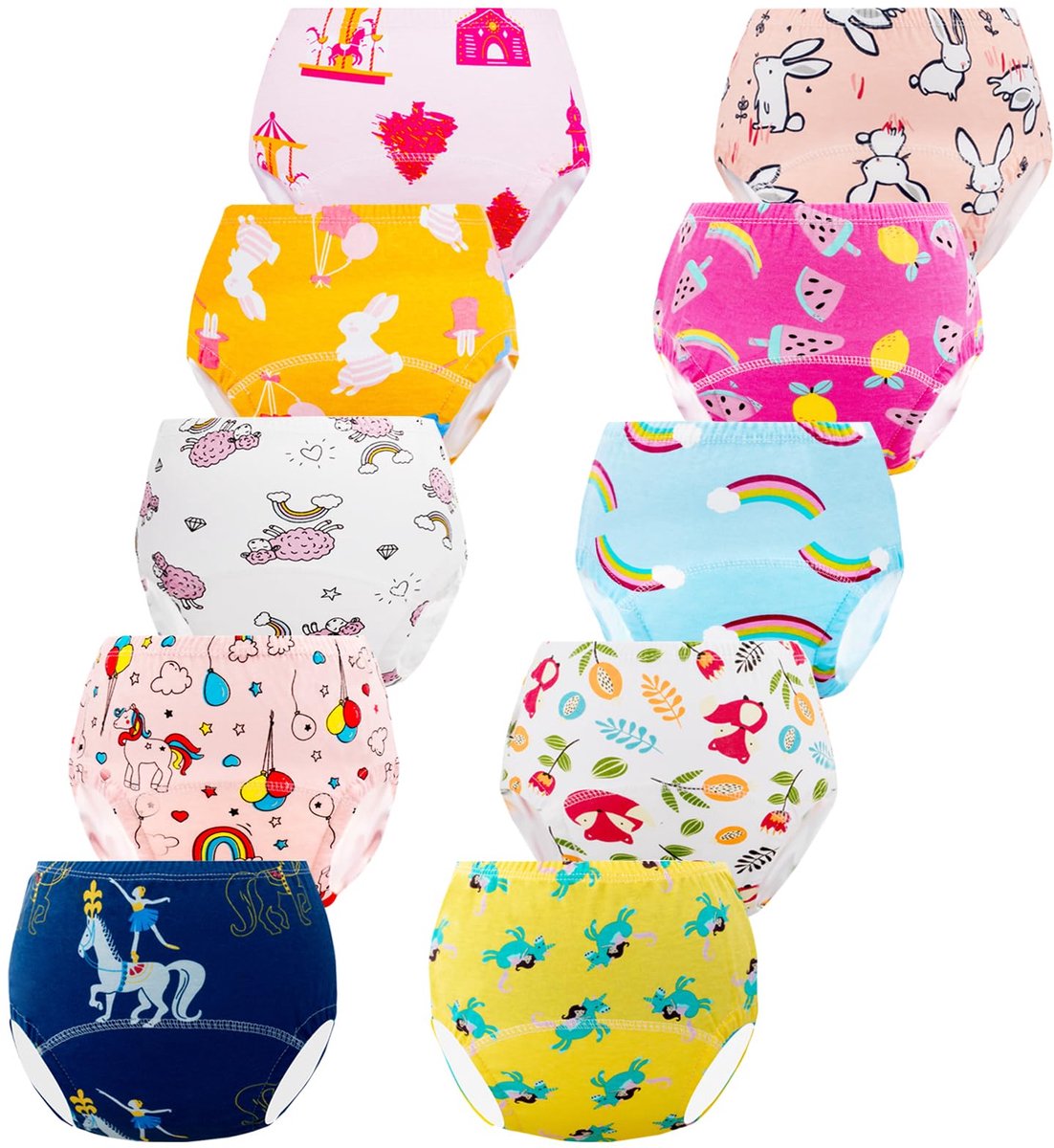 SnelShoppen - JackLoveBriefs Baby Potty Training Pants Jongens Meisjes Herbruikbaar Trainingsondergoed M Multicolor 10 Stuks voor Zindelijkheidstraini