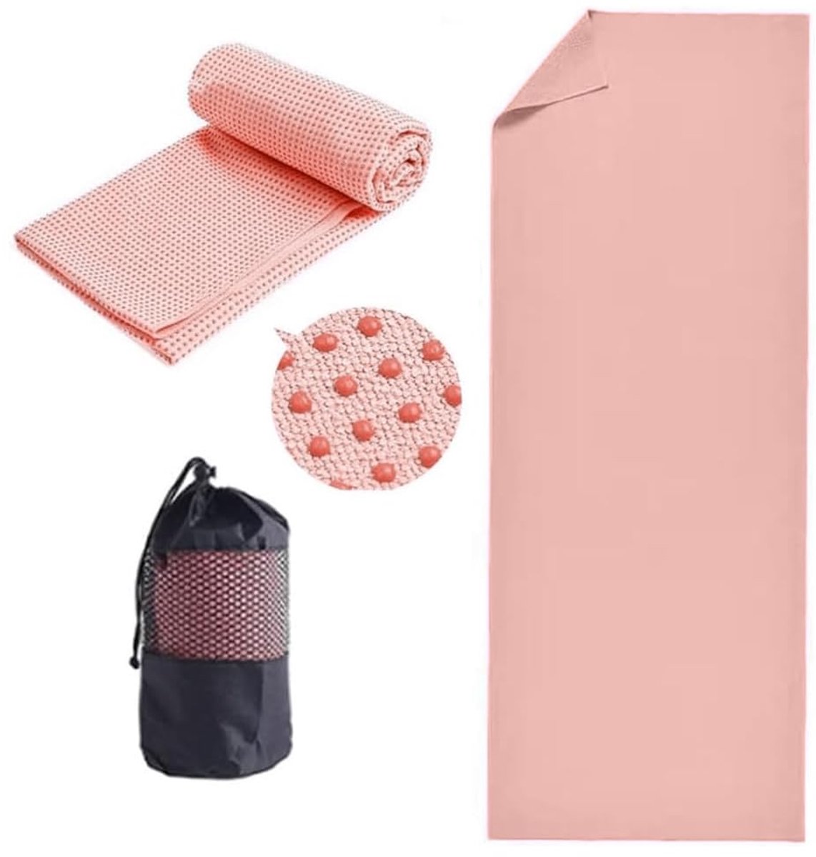 SnelShoppen - Oaygat Yogamat Handdoek Antislip Sneldrogende Hot Yoga Deken Handdoeken Ultra Zacht Zweet Absorberend 24" x 72" Fitness Mat Doek Met Mes