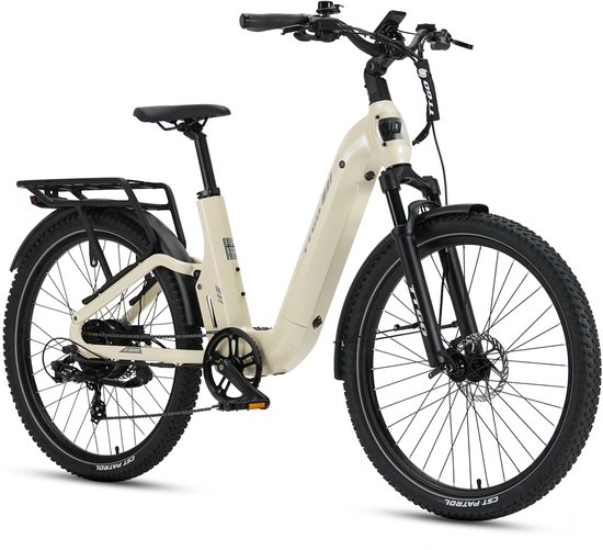 TTGO E-SUVO S6 - Full Suspension E-MTB 27,5 inch - 48V 15Ah Accu - Tot 120 km Actieradius - 70Nm Koppel - 250W Achterwielmotor - Hydraulische Schijfremmen - Shimano 7 Versnellingen - Beige van TTGO — afbeelding 2