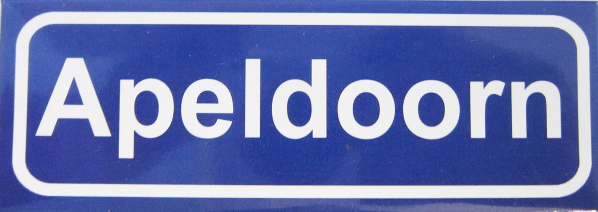 Souv© - koelkast magneet - plaatsnaam bord - kombord - souvenir - koelkastmagneetje - relatiegeschenk Apeldoorn