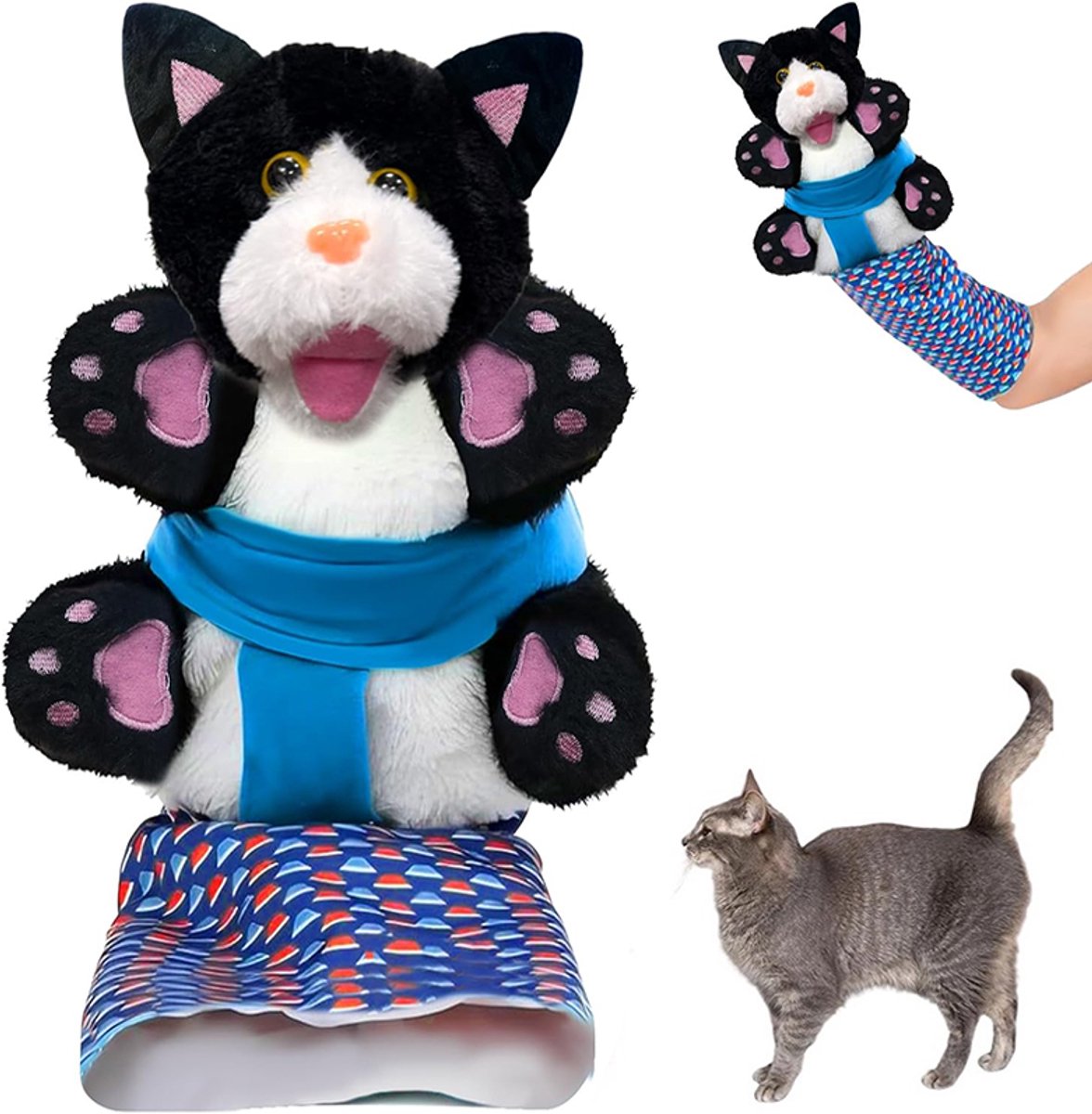 Kat speelgoed / Huisdieren interactieve speelgoed, Huisdierenliefhebbers noodzakelijke kat worstelen handschoenen, poppen met stevige voering, duurzaam kat speelgoed