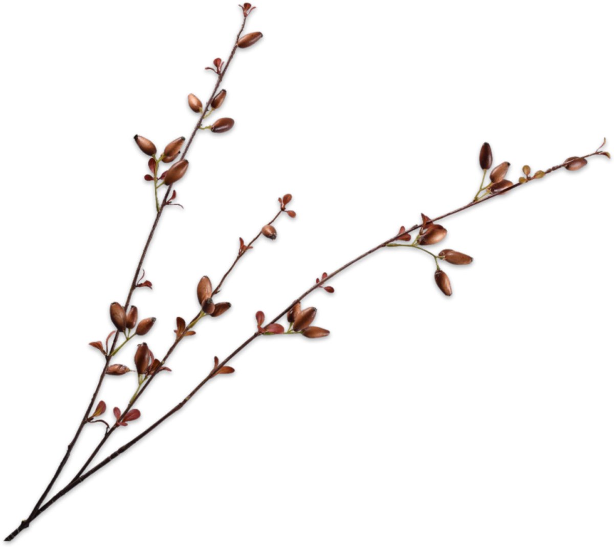 Silk-ka Kunstbloem-Zijden Bloem Rozenbottel Tak Bruin 84 cm
