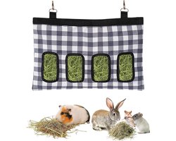 Hooizak voor kleine dieren met 4 ramen, ideaal voor konijnen en knaagdieren, marineblauw en ophangbaar