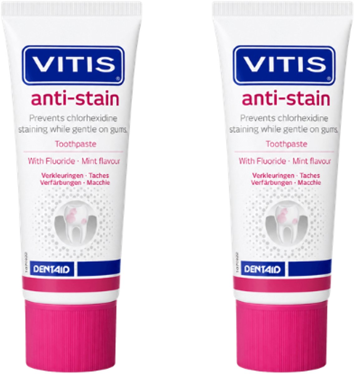 Vitis Tandpasta Anti-Stain - 2 x 50 ml - Voordeelverpakking
