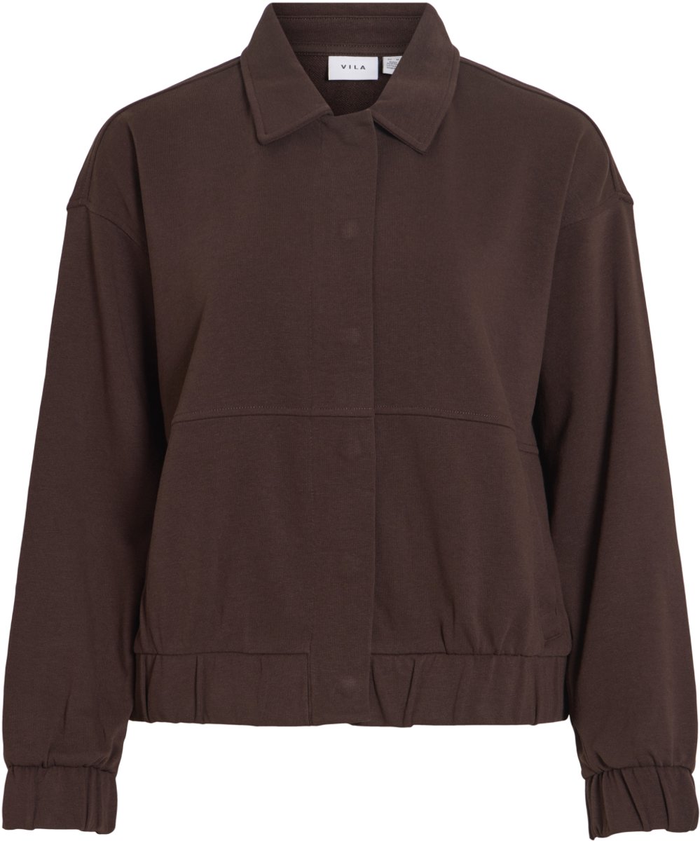 Vila Jas Viodessia Collar L/s Shacket 14116691 Coffee Bean Dames Maat - XL