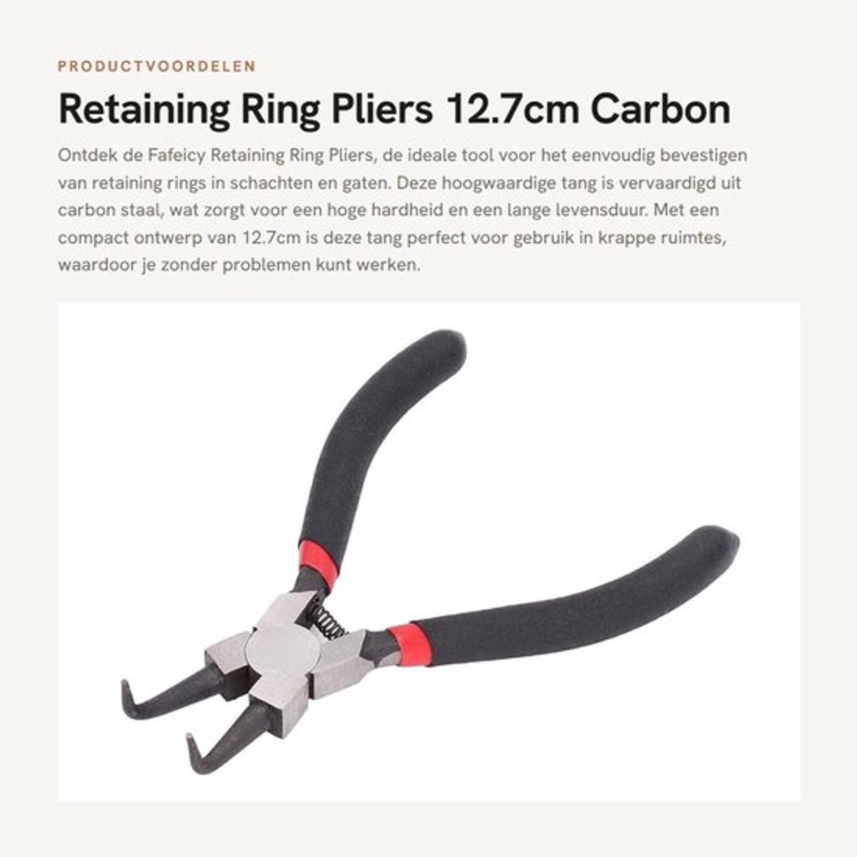Interne Tang - Hoogwaardige Carbon Staal - Rubber Handvat - Compact - Eenvoudige Bediening - Voor Zeilringverwijdering - Ringtang