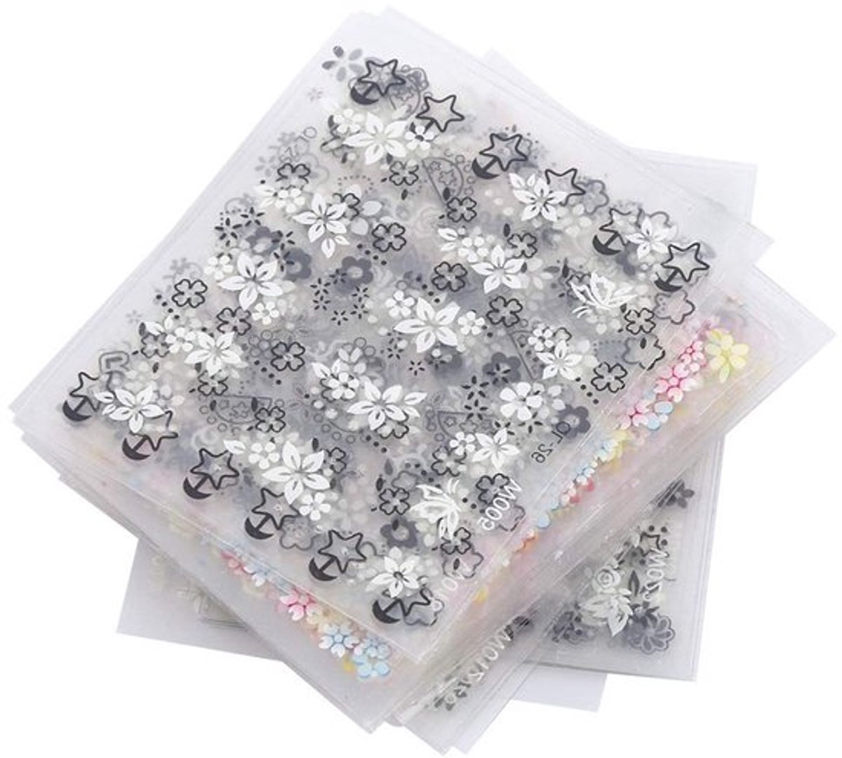 Nagelstickers 50 Vellen - 3D Nagelstickers - Zelfklevende Stickers - Veelkleurige Patronen - DIY Nagelmanicure - Hoogwaardig PVC - Nailart