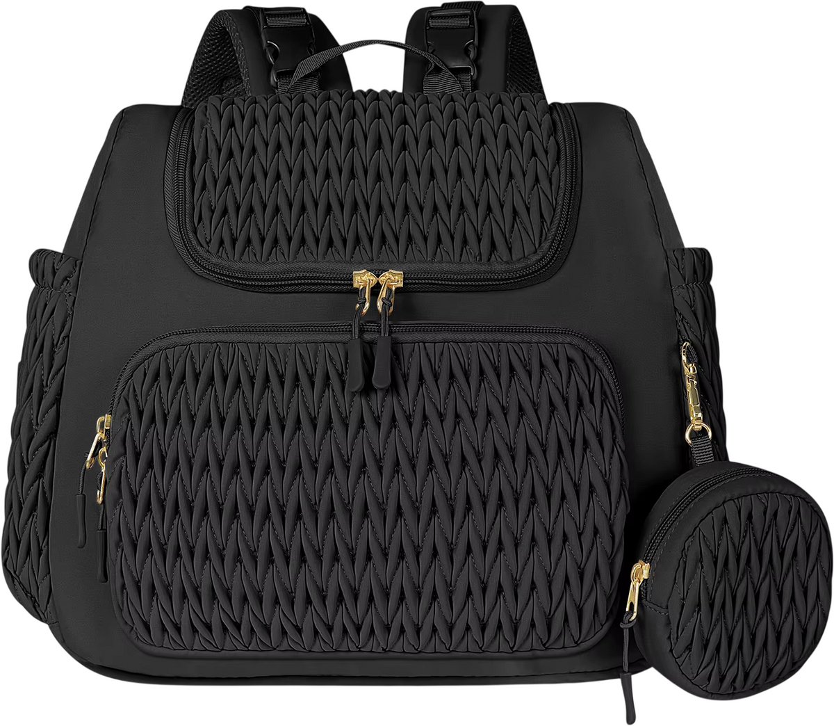 Baby Luiertas Rugzak – Grote Verzorgingstas met Kinderwagen Haken – Mama Rugzak, Diaper Bag voor Babyspullen en Reizen - Zwart