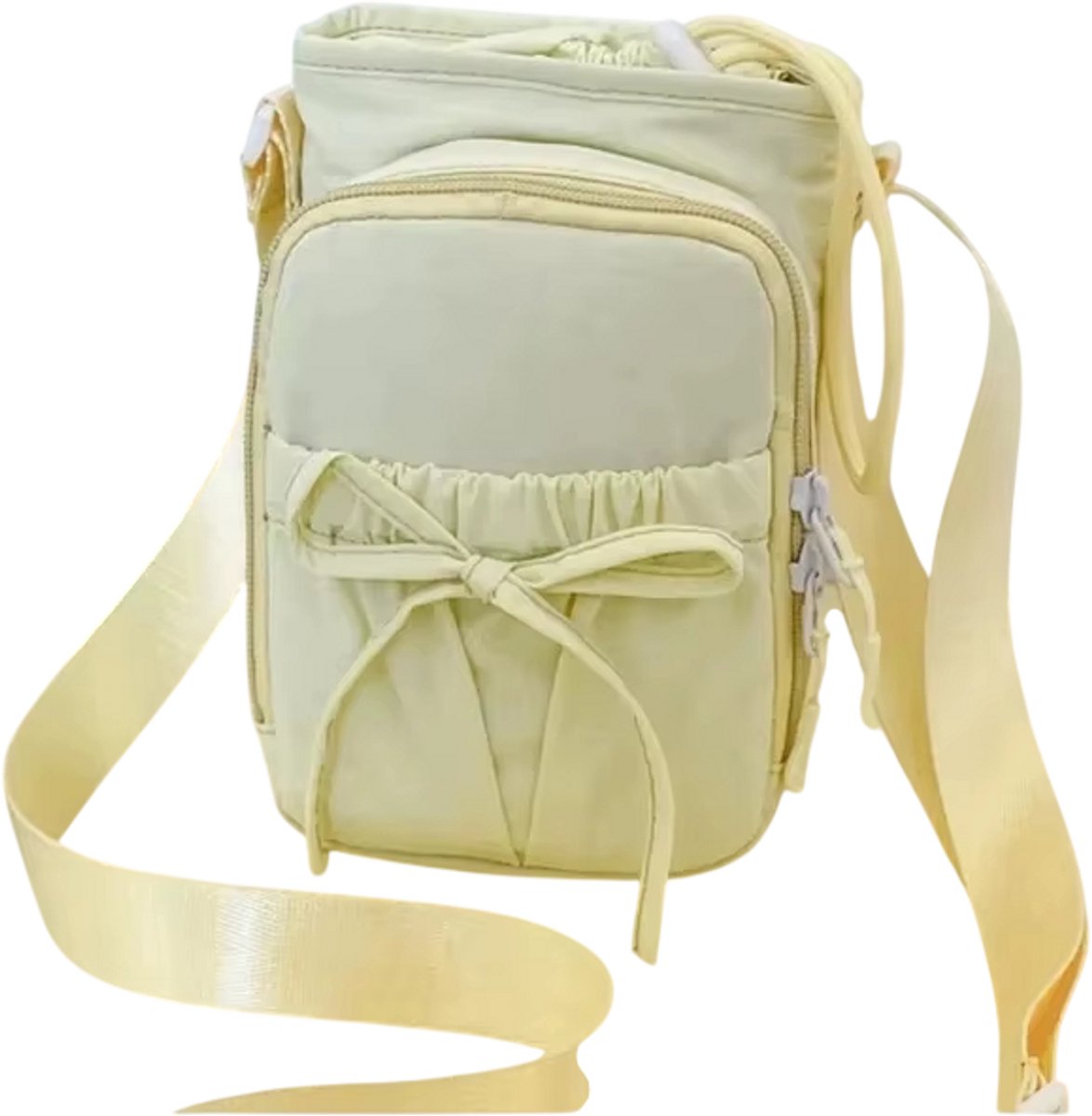 Telefoontas Dames Crossbody – Lichtgewicht Schoudertas met Waterfleshouder – Smartphone Tasje voor Wandelen, Fietsen, Reizen en Outdoor - Geel