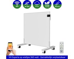 VH Infrarood paneel Superia - 60 x 60 cm - 360W - Verplaatsbaar op wieltjes - Wifi functie -…