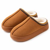 Warme dames sloffen - Pluche gevoerd - Slipper - Suede - Anti-slip