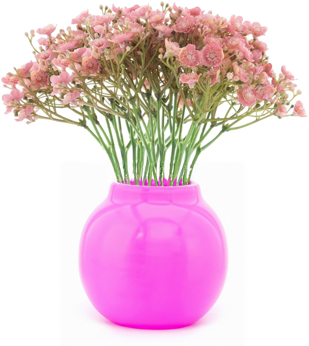 Bellatio Design Kunstbloemen boeket Gipskruid - 3x - 30 cm - roze - kunst zijdebloemen - Gypsophila