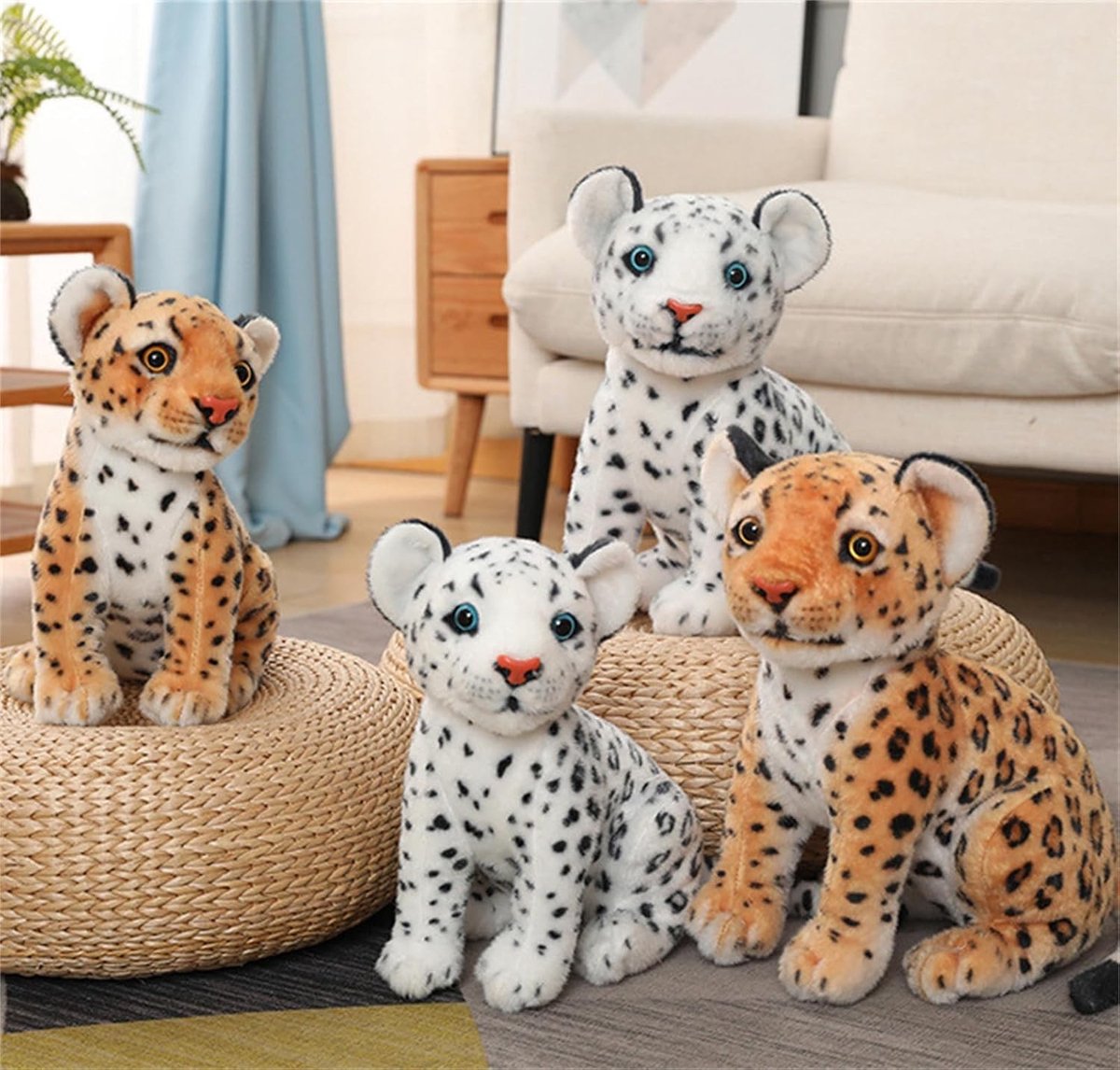 Schattige Leoparden Knuffel voor Kinderen, Zachte Pluche Speelgoed, Perfect als Cadeau en Kussen (32cm, Bruin)