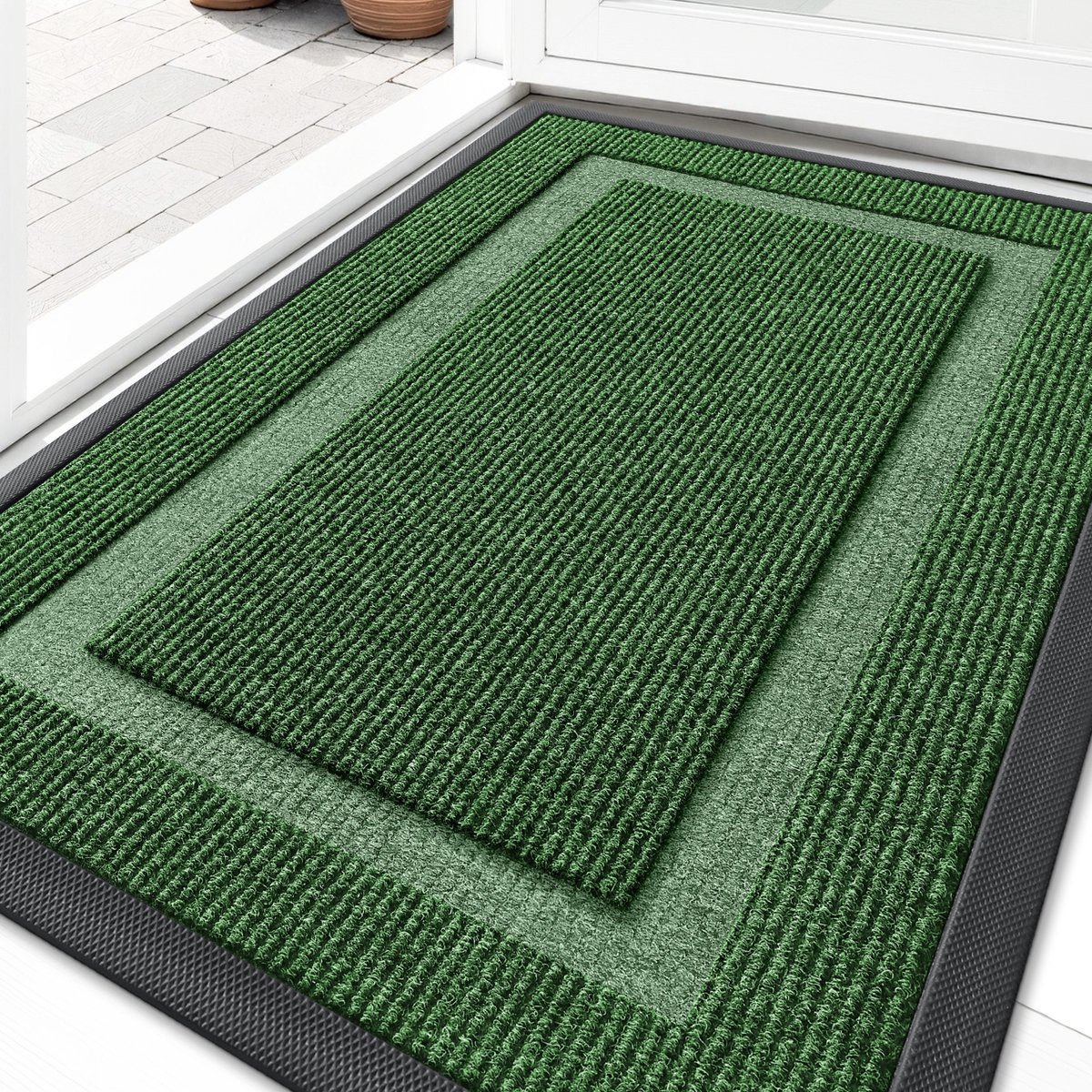 Olanly - Deurmat - Voordeurmat - Rubberen achterkant - Waterdicht en kleurvast - 60x90 cm - Groen