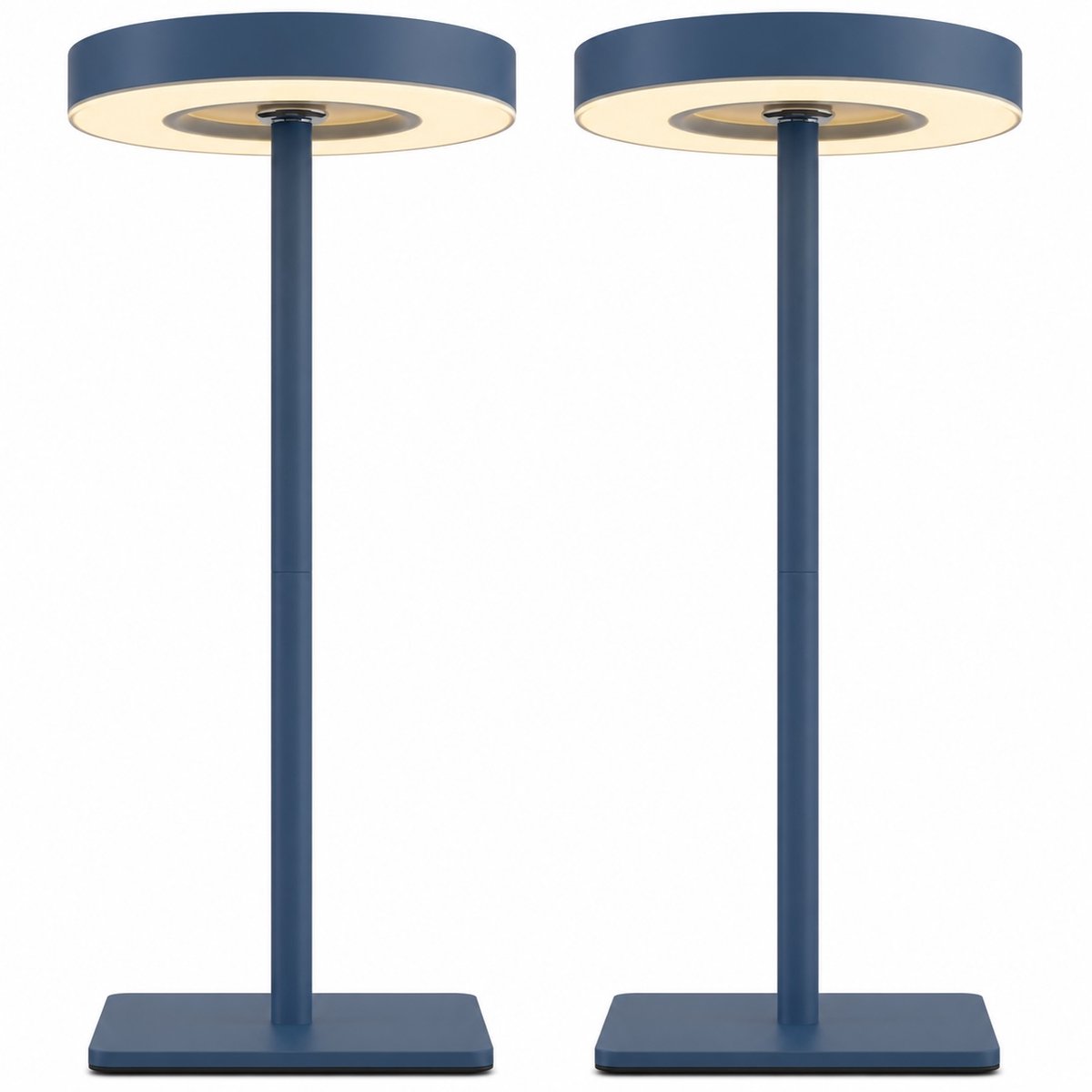 Nook - Oplaadbare tafellamp 2-pack - Blauw - Draadloos - LED & 3 lichtstanden - Bureaulamp of nachtlampje