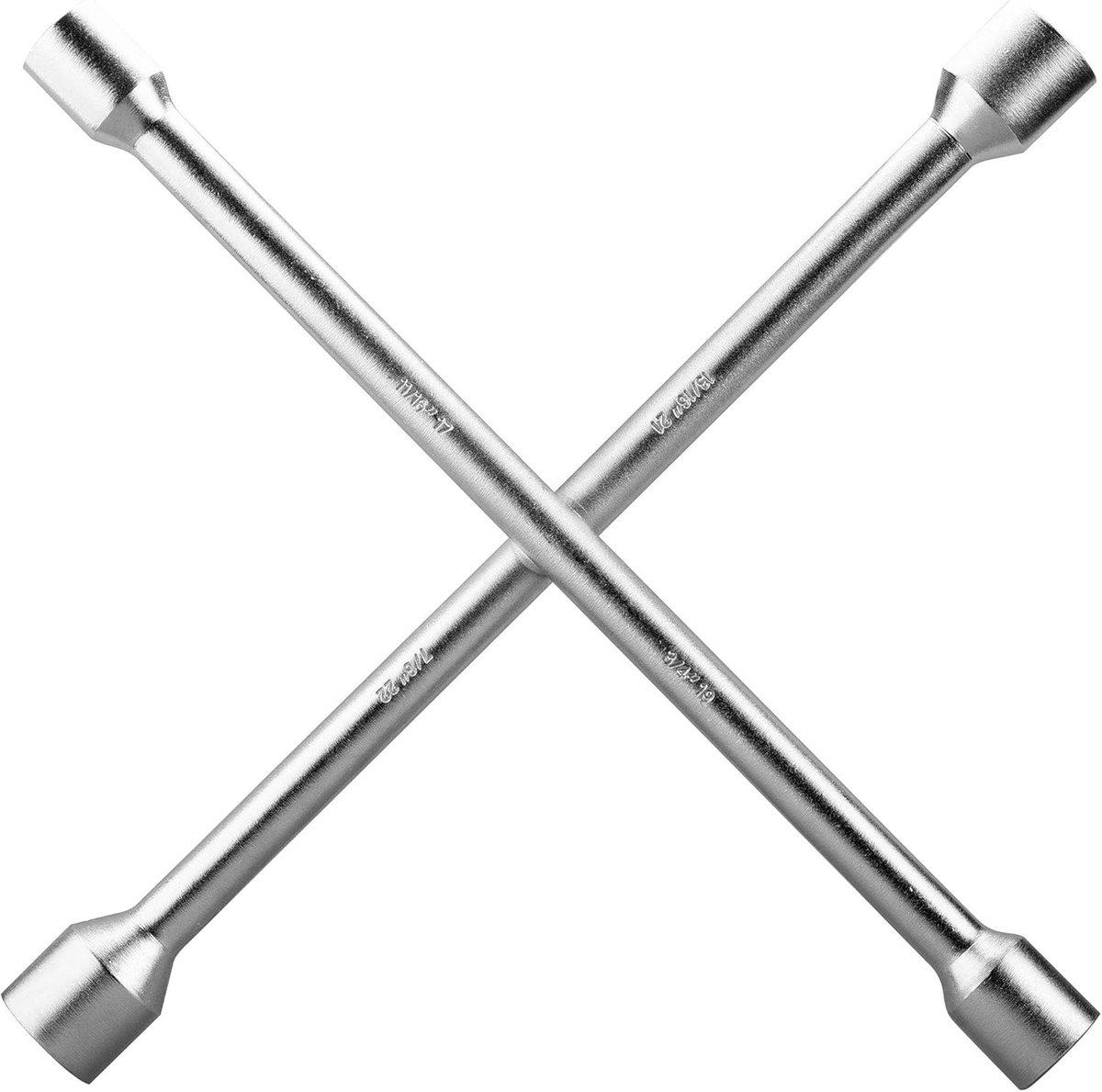 Kruissleutel - Bandenwissel Tool - Bandreparatie Voertuig - Vier Dopmaten - 14 Inch - Zilver