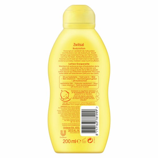 Zwitsal - Babybodylotion - Extra verzorgend & Zacht - 200ml x 6 van Zwitsal — afbeelding 3