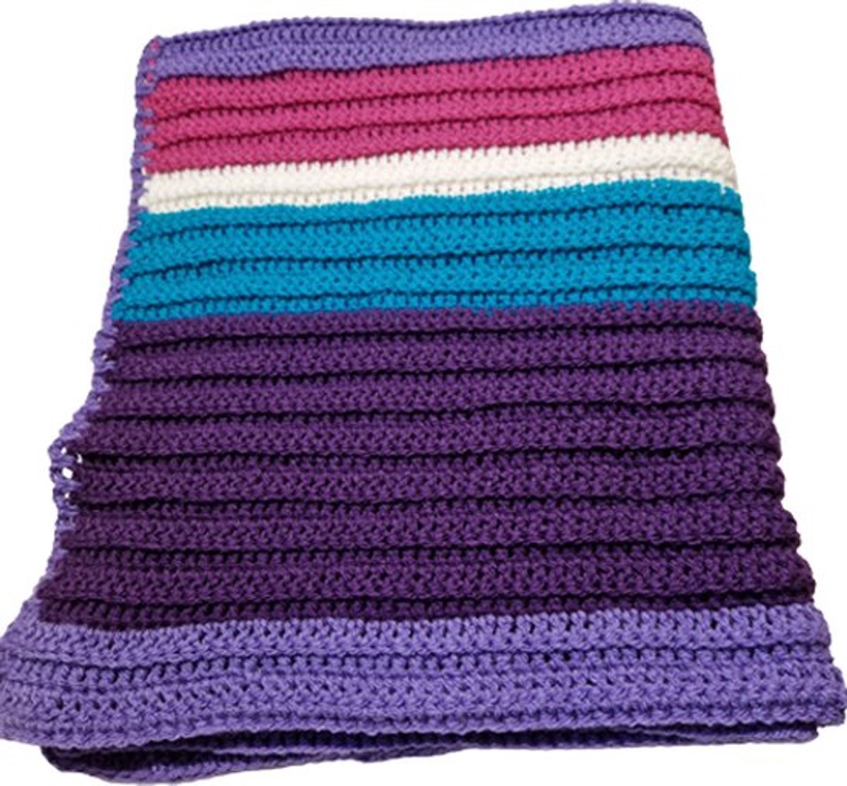 Toetie & Zo - Baby deken - Gehaakt - Paars - Blauw - Roze - Wit - 75x100cm