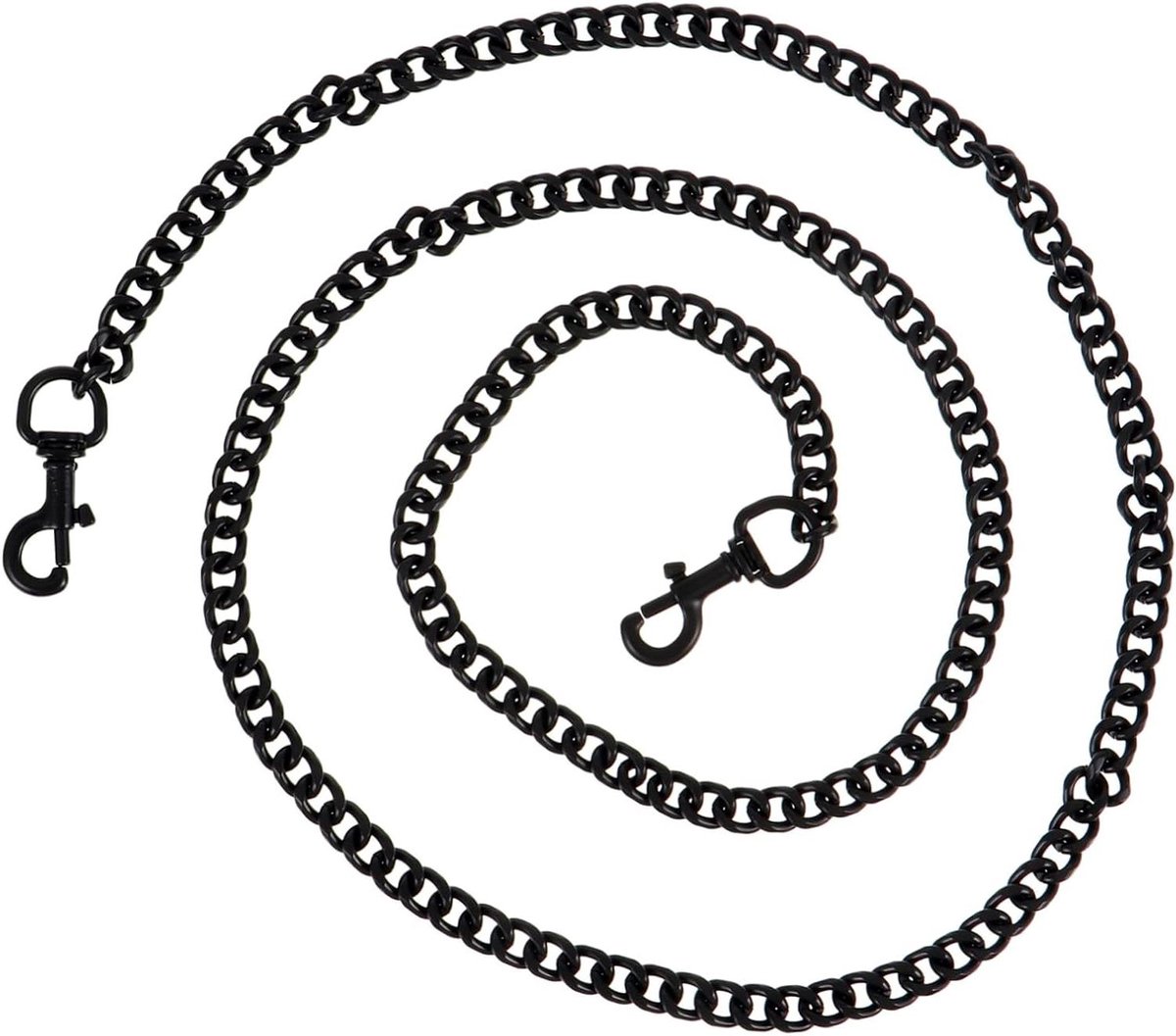 Tas Ketting Polsbandje - Portemonnee Ketting - Tas Decoratie - Mat Zwart Metaal - 120 cm - Zwart