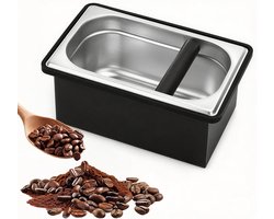 Koffie Klopbox - Espresso Container - Koffiedik Verzamelen - Stil Ontwerp - Grote Capaciteit - Zwart