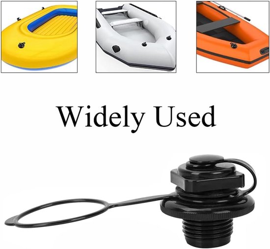 Ventiel Vervanging - Luchtplug Boot - Opblaasbare Boot - Eenrichtings Snelinflatie - 2 Stuks - Zwart — afbeelding 5