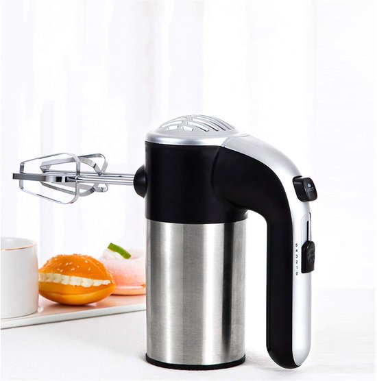 Elektrische Handmixer - Keukenmixer - Bakken en Koken - 5 Snelheden 200 Watt - Compact Design - Zilver — afbeelding 3