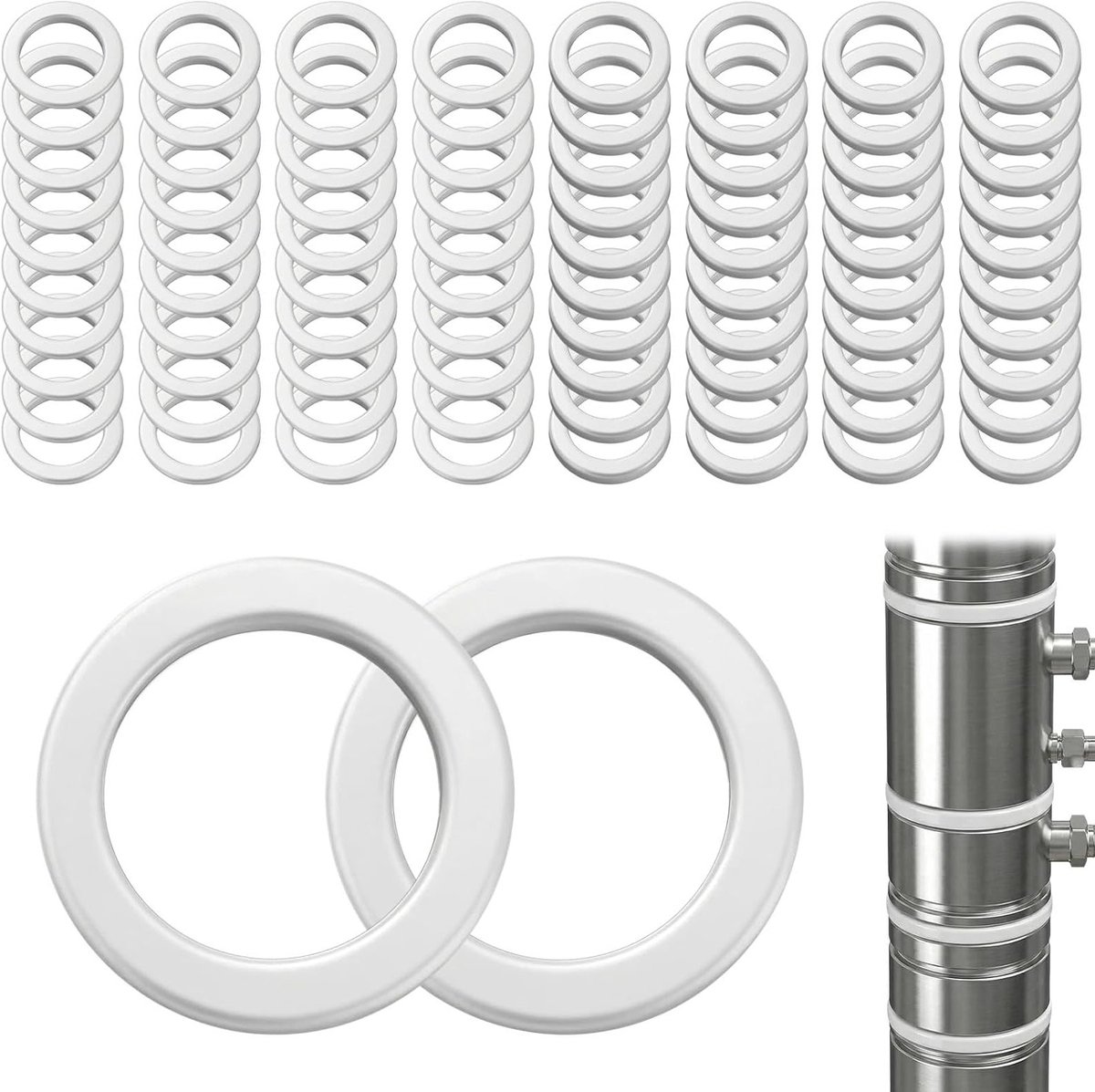 Robuuste Plastic Deurhengsels 40 x 40 x 2 mm voor Binnen- en Buitendeuren, Duurzaam en Betrouwbaar, Inclusief Montage Ringen