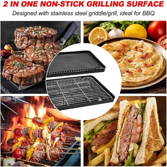 Draagbare Camping Grillset - Compacte BBQ Set met Grillrooster en Grillpan voor Buiten van Merkloos — afbeelding 2