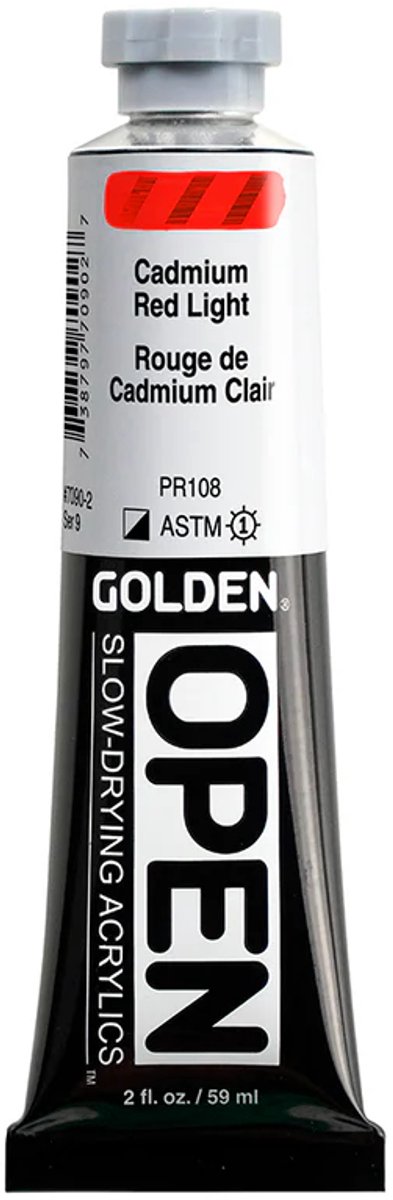 Golden OPEN Acrylics Cadmium Red Light 2 FL OZ./59 ml