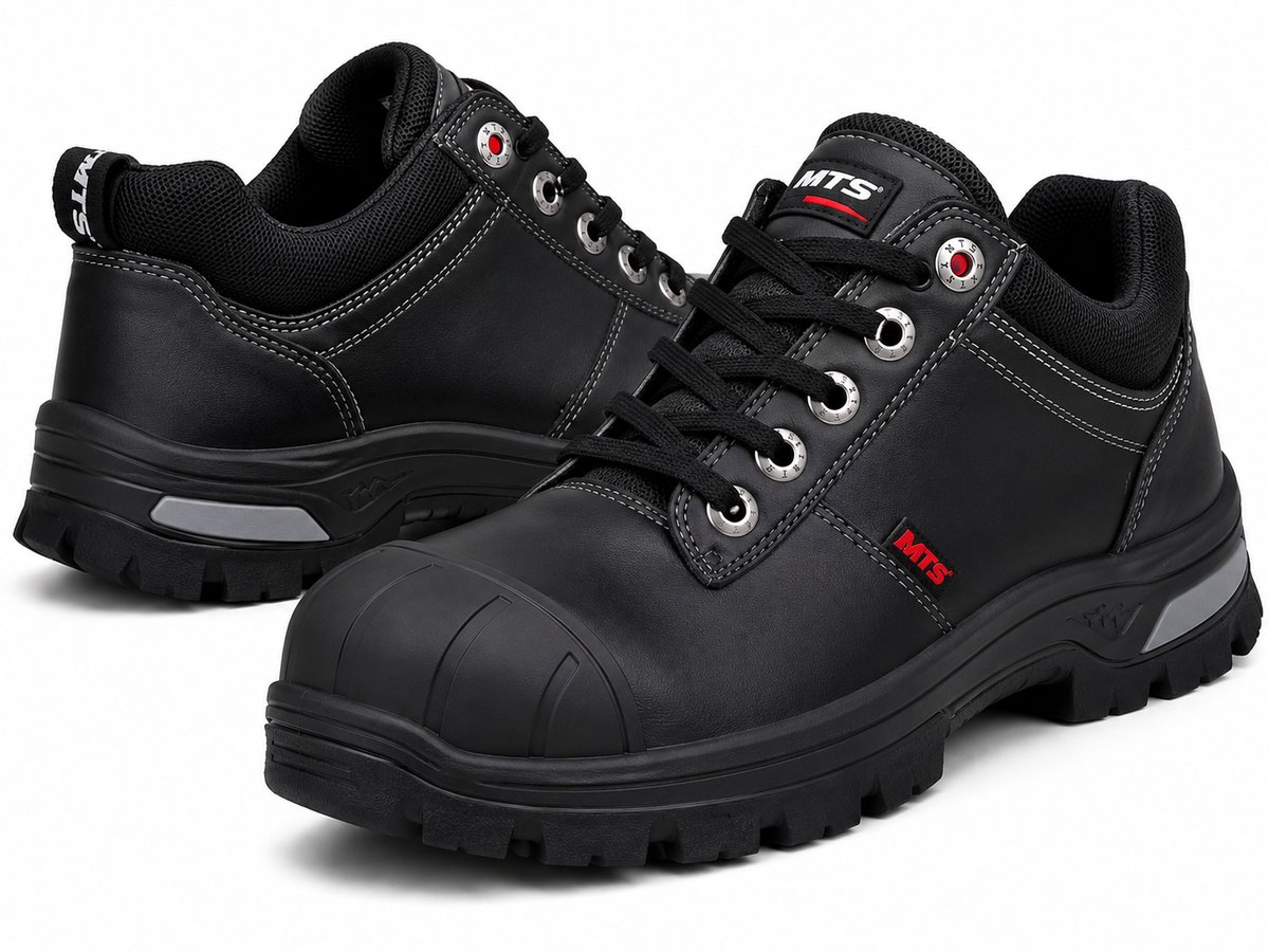 MTS Baxter Overcap Flex S3 Veiligheidsschoenen – Lage Werkschoenen – Metaalvrij – Composite Neus & Antiperforatie – Zwart – Maat 41