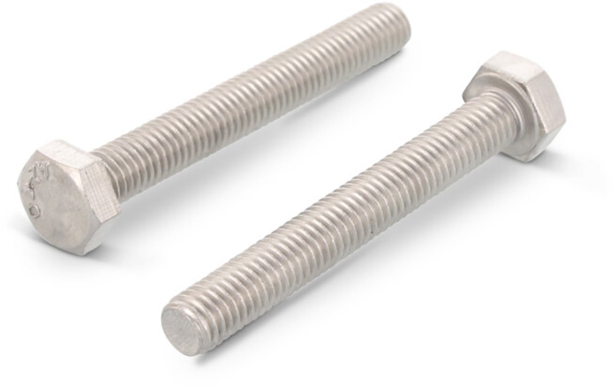 (100 STUKS) M10x16 TAPBOUT ZESKANT RVS-A2-70 (AISI 304) DIN 933 (ISO 4017)