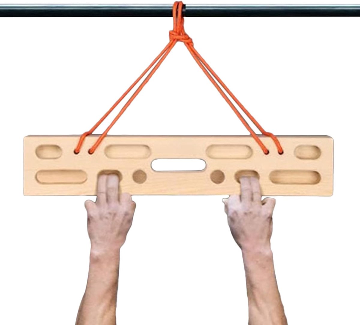 Houten klimhangbord - Vingertrainer kracht - Klimkracht opbouwen - Ergonomisch ontwerp - 18x6 inch - Natuurlijk hout