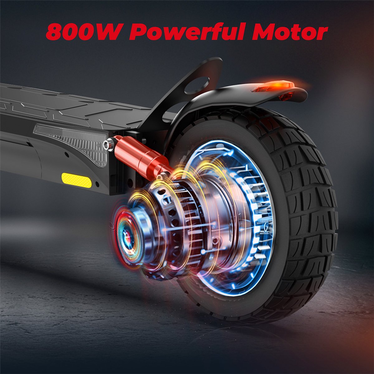 iScooter iX3 Elektrische scooter - 10‑inch tubeless off‑road banden - 40km actieradius - 48V 10Ah lithium‑ion accu - Mechanische schijfremmen voor en achter + elektronische rem - Maximumsnelheid 25 km/u - zwart – foto 7