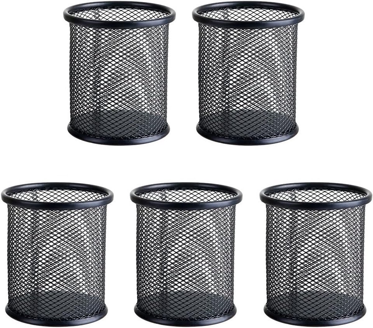 Ronde metalen pennenhouders - 5 stuks, ideaal voor bureau-organisatie, school en thuisgebruik