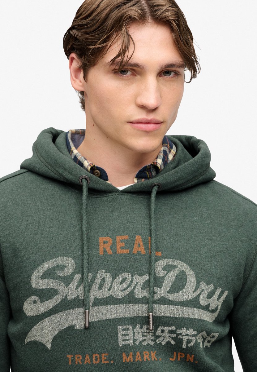 Superdry Vintage Logo Heritage Relaxed Hoodie Heren Hoodies Groen