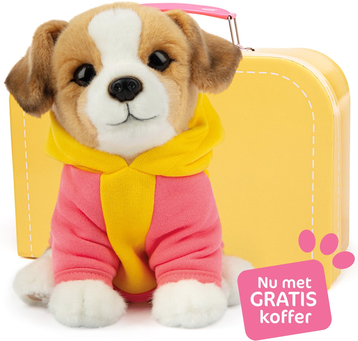 Studio Pets® Knuffel Jack Russell Hond Jacky 23cm met GRATIS Koffer
